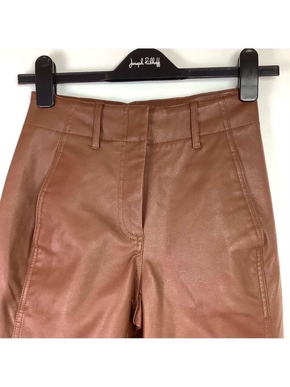 WILFRED ASCENDANT VEGAN LEATHER COGNAC PANTS 00 - Picture 3 of 12